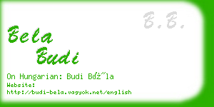 bela budi business card